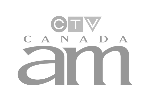 A logo for ctv canada am with a white background